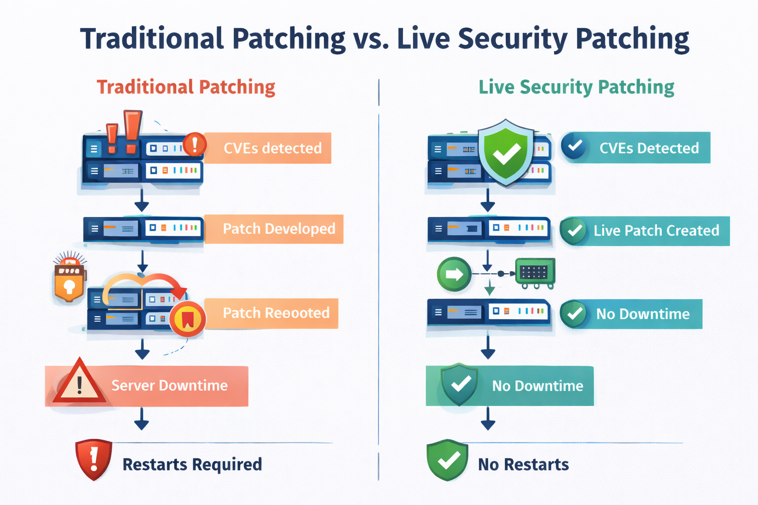 Traditional Patching Vs Live Security Patching